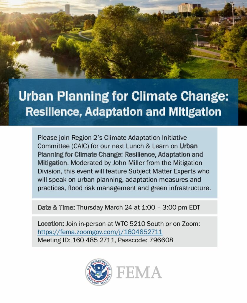 FEMA REGION 2: Urban Planning for Climate Change: Resilience, Adaptation and Mitigation