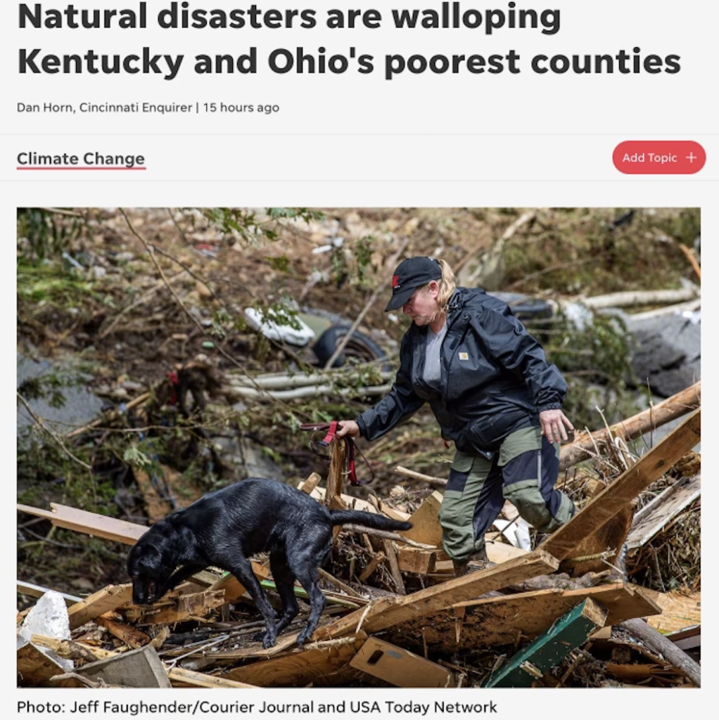 Natural Disasters are hitting Cincinnati’s poorest counties.